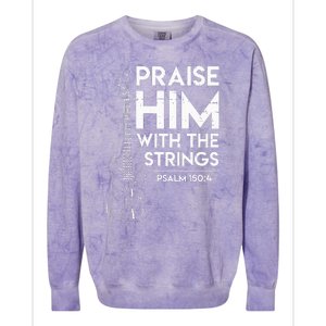 Praise Him Christian Worship Bass Guitar Player Colorblast Crewneck Sweatshirt