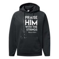 Praise Him Christian Worship Bass Guitar Player Performance Fleece Hoodie