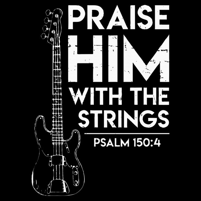 Praise Him Christian Worship Bass Guitar Player Cooling Performance Crew T-Shirt