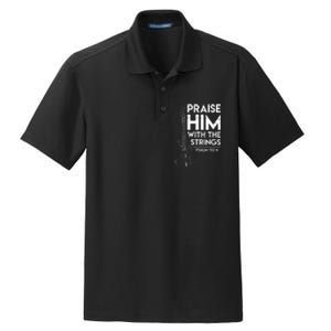 Praise Him Christian Worship Bass Guitar Player Dry Zone Grid Polo