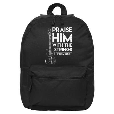 Praise Him Christian Worship Bass Guitar Player 16 in Basic Backpack