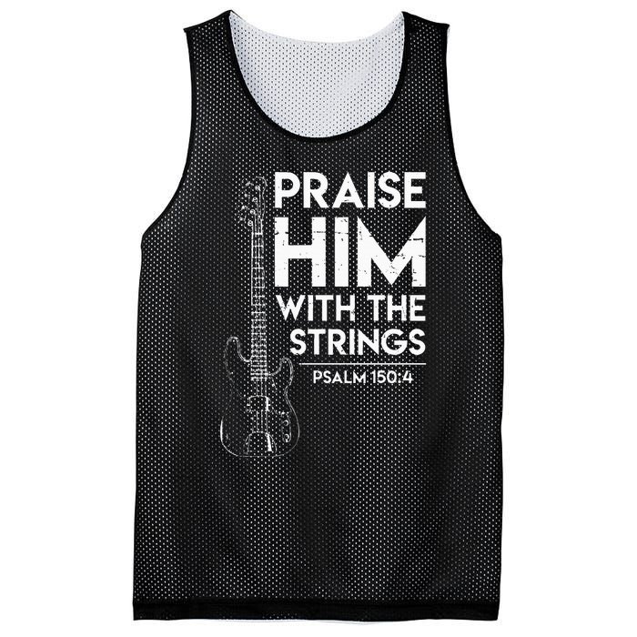 Praise Him Christian Worship Bass Guitar Player Mesh Reversible Basketball Jersey Tank