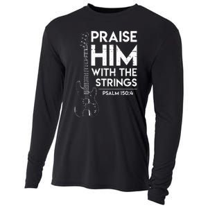 Praise Him Christian Worship Bass Guitar Player Cooling Performance Long Sleeve Crew