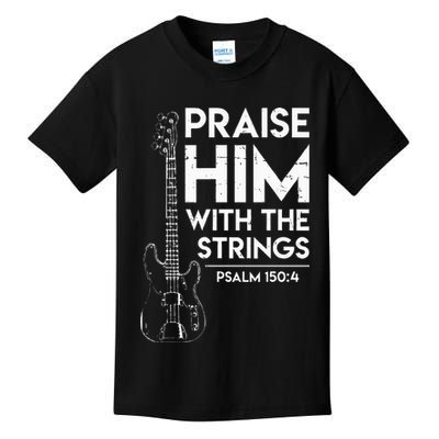 Praise Him Christian Worship Bass Guitar Player Kids T-Shirt