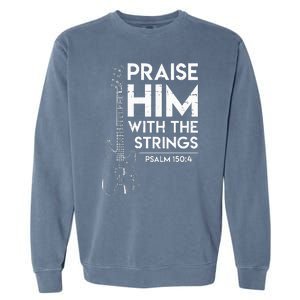 Praise Him Christian Worship Bass Guitar Player Garment-Dyed Sweatshirt