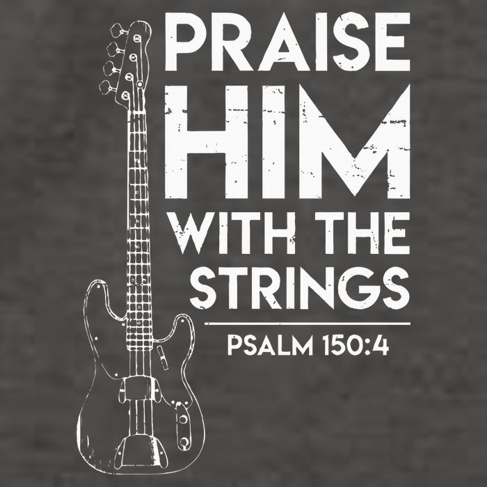 Praise Him Christian Worship Bass Guitar Player Vector Backpack