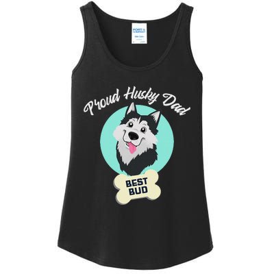 Proud Husky Dad Funny Siberian Husky Ladies Essential Tank