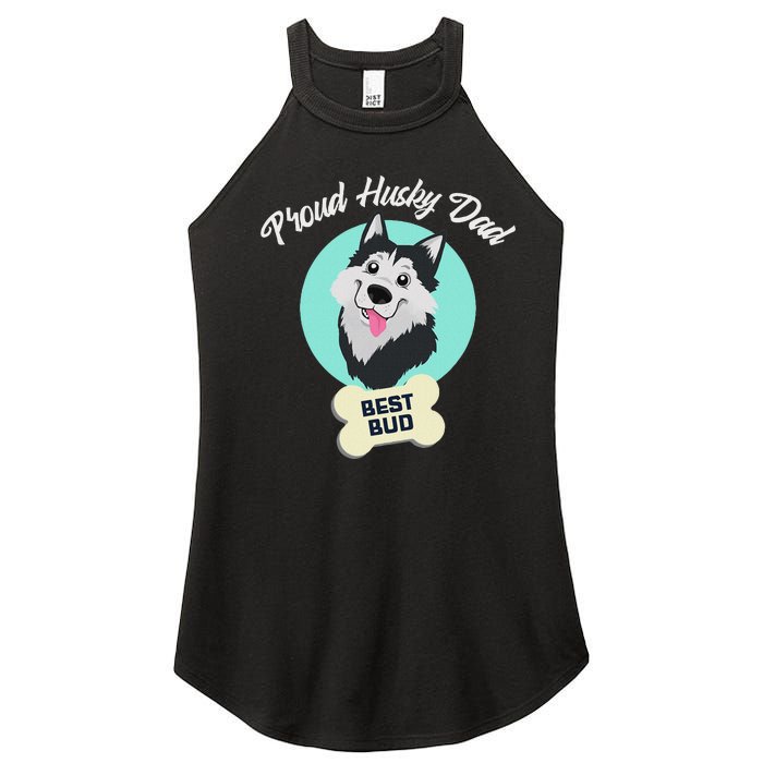 Proud Husky Dad Funny Siberian Husky Women’s Perfect Tri Rocker Tank