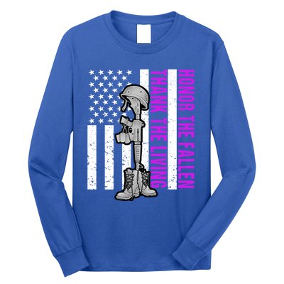 Purple Heart Day Military Honor The Fallen Thank The Living Gift Long Sleeve Shirt