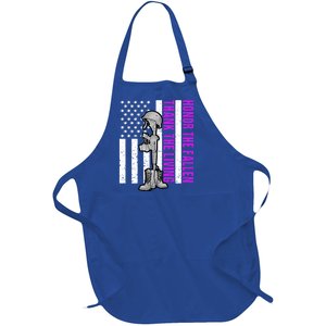 Purple Heart Day Military Honor The Fallen Thank The Living Gift Full-Length Apron With Pockets