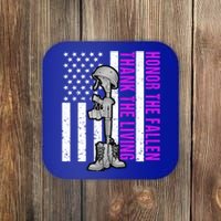 Purple Heart Day Military Honor The Fallen Thank The Living Gift Coaster