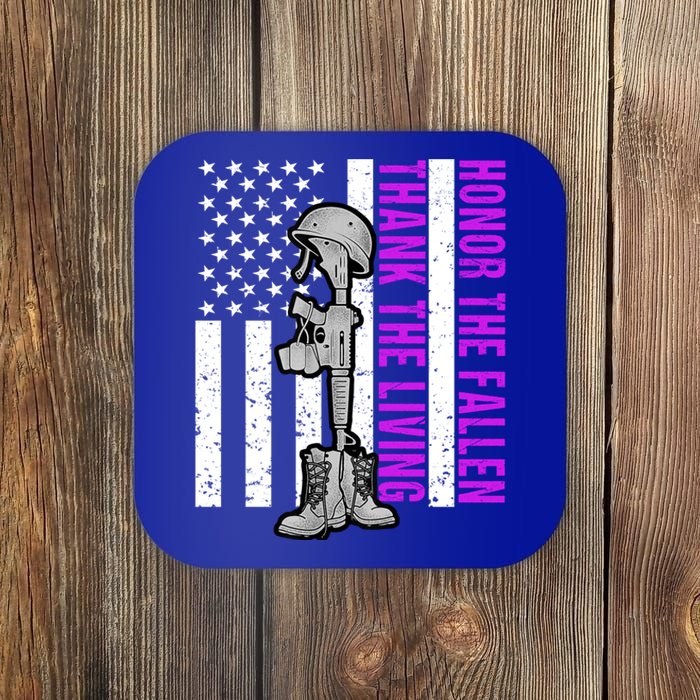 Purple Heart Day Military Honor The Fallen Thank The Living Gift Coaster