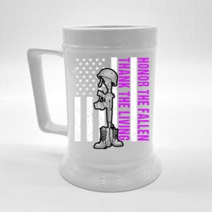 Purple Heart Day Military Honor The Fallen Thank The Living Gift Beer Stein