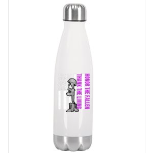 Purple Heart Day Military Honor The Fallen Thank The Living Gift Stainless Steel Insulated Water Bottle