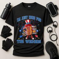 Patriotic Hot Dog Im Just Here For The Wieners 4th Of July Performance Shirt
