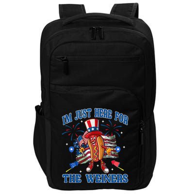 Patriotic Hot Dog Im Just Here For The Wieners 4th Of July Impact Tech Backpack