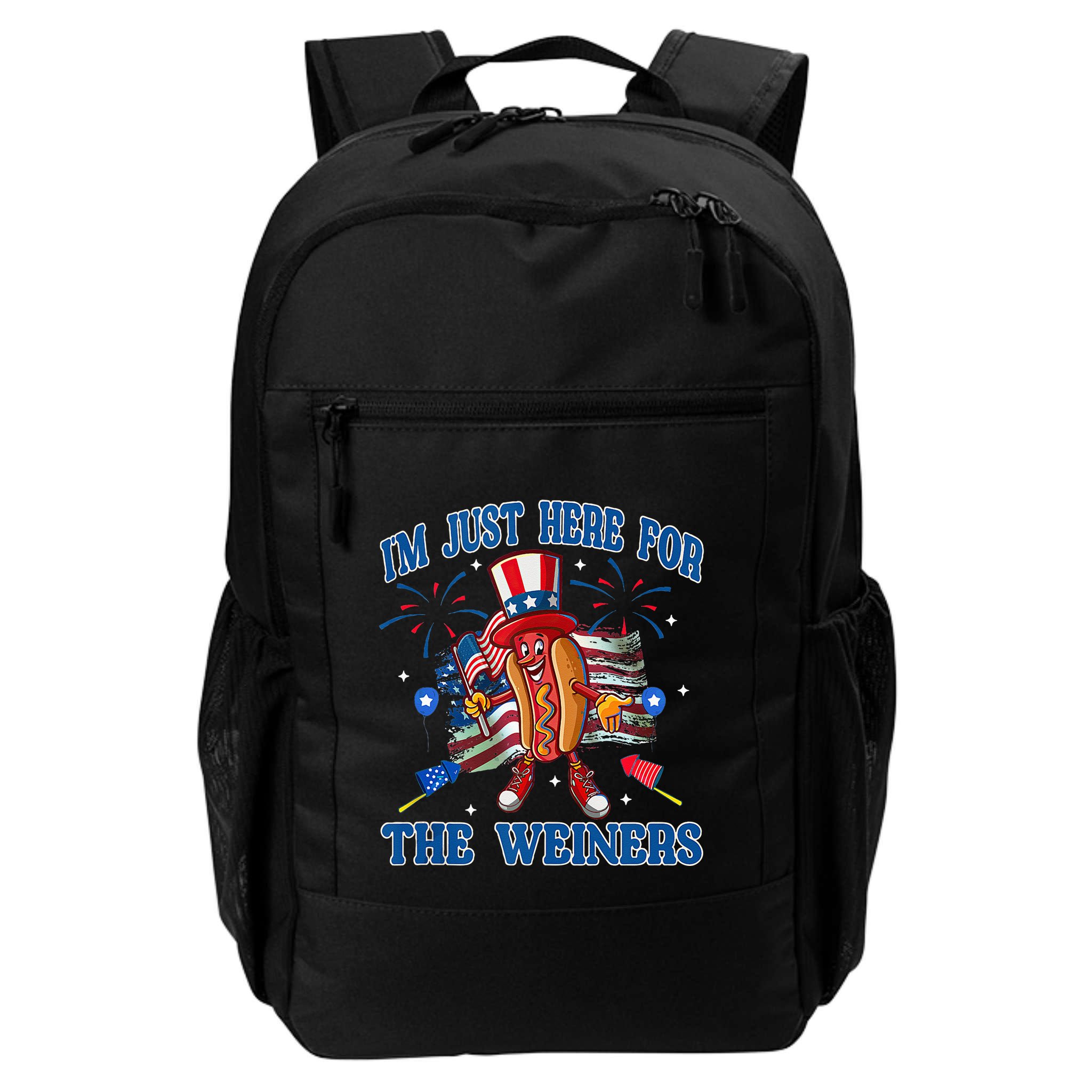 Patriotic Hot Dog Im Just Here For The Wieners 4th Of July Backpack
