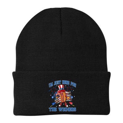 Patriotic Hot Dog Im Just Here For The Wieners 4th Of July Beanie