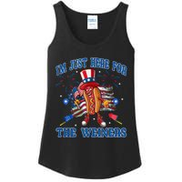 Patriotic Hot Dog Im Just Here For The Wieners 4th Of July Ladies Essential Tank