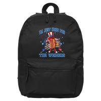 Patriotic Hot Dog Im Just Here For The Wieners 4th Of July 16 in Basic Backpack