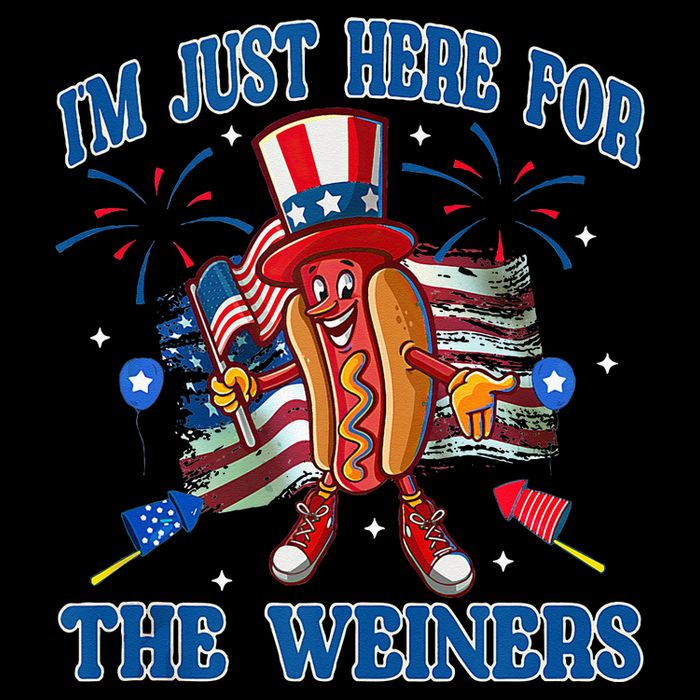 Patriotic Hot Dog Im Just Here For The Wieners 4th Of July 16 in Basic Backpack