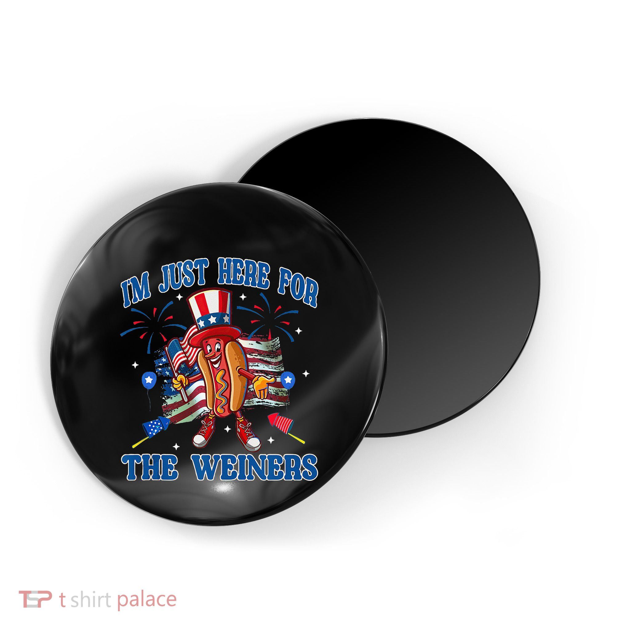 Patriotic Hot Dog Im Just Here For The Wieners 4th Of July Magnet
