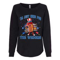 Patriotic Hot Dog Im Just Here For The Wieners 4th Of July Womens California Wash Sweatshirt