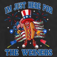 Patriotic Hot Dog Im Just Here For The Wieners 4th Of July 25L Jumbo Tote