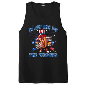 Patriotic Hot Dog Im Just Here For The Wieners 4th Of July PosiCharge Competitor Tank