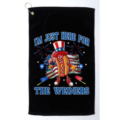 Patriotic Hot Dog Im Just Here For The Wieners 4th Of July Golf Towel
