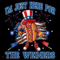 Patriotic Hot Dog Im Just Here For The Wieners 4th Of July Toddler T-Shirt