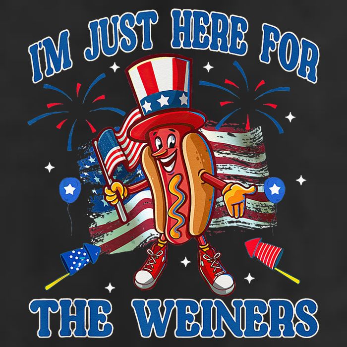 Patriotic Hot Dog Im Just Here For The Wieners 4th Of July Microfiber Hand Towel