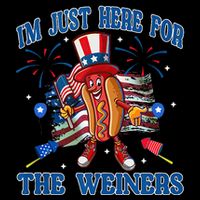 Patriotic Hot Dog Im Just Here For The Wieners 4th Of July Short Acrylic Beanie