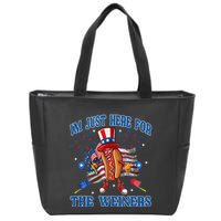 Patriotic Hot Dog Im Just Here For The Wieners 4th Of July Zip Tote Bag