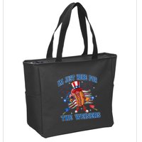 Patriotic Hot Dog Im Just Here For The Wieners 4th Of July Zip Tote Bag