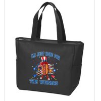 Patriotic Hot Dog Im Just Here For The Wieners 4th Of July Zip Tote Bag