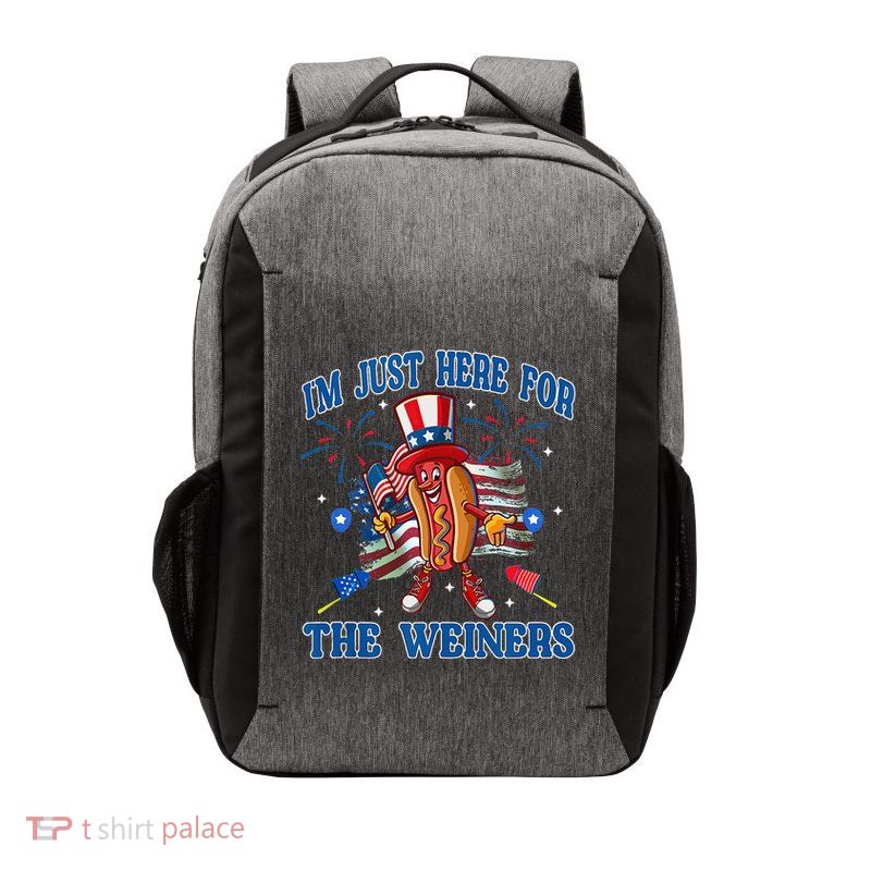 Patriotic Hot Dog Im Just Here For The Wieners 4th Of July Vector Backpack