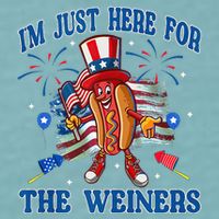 Patriotic Hot Dog Im Just Here For The Wieners 4th Of July Sueded Cloud Jersey T-Shirt