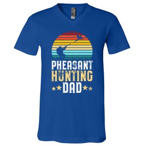 Pheasant Hunting Dad Fathers Day Pheasant Hunter Gift V-Neck T-Shirt