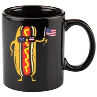 Patriotic Hot Dog American Flag USA Funny 4th Of July Fourth 11oz C Handle Ceramic Mug