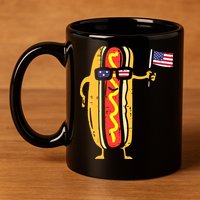 Patriotic Hot Dog American Flag USA Funny 4th Of July Fourth 11oz C Handle Ceramic Mug