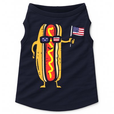 Patriotic Hot Dog American Flag USA Funny 4th Of July Fourth Doggie Tank