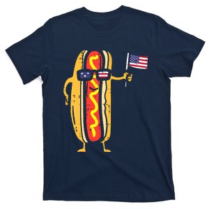 Patriotic Hot Dog American Flag USA Funny 4th Of July Fourth T-Shirt