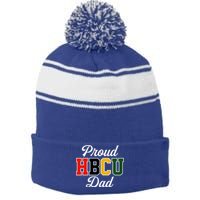 Proud Hbcu Dad Black College And University FatherS Day Funny Gift Stripe Pom Pom Beanie