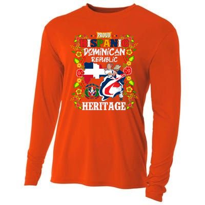 Proud Hispanic Dominican Republic Heritage Cooling Performance Long Sleeve Crew