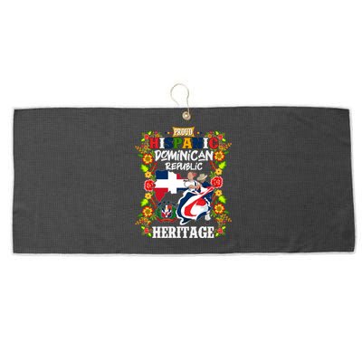 Proud Hispanic Dominican Republic Heritage Large Microfiber Waffle Golf Towel