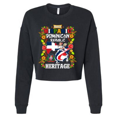 Proud Hispanic Dominican Republic Heritage Cropped Pullover Crew
