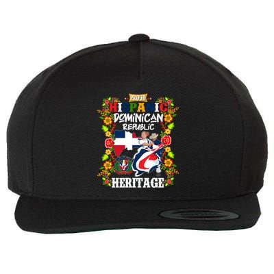 Proud Hispanic Dominican Republic Heritage Wool Snapback Cap