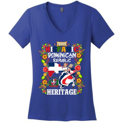 Proud Hispanic Dominican Republic Heritage Women's V-Neck T-Shirt