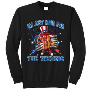 Patriotic Hot Dog Im Just Here For The Wieners 4th Of July Sweatshirt